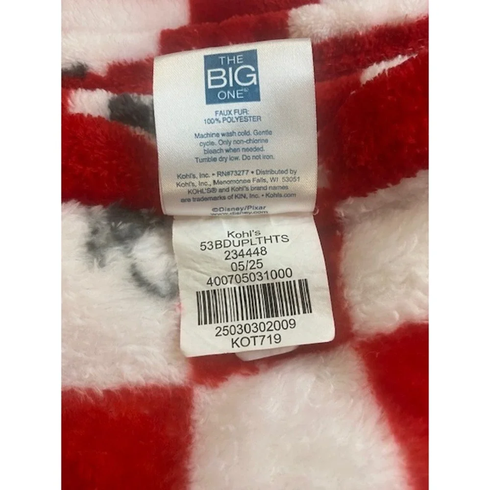Disney Toy Story Pizza Planet Blanket Unisex OS Red White Good Plush Faux Fur